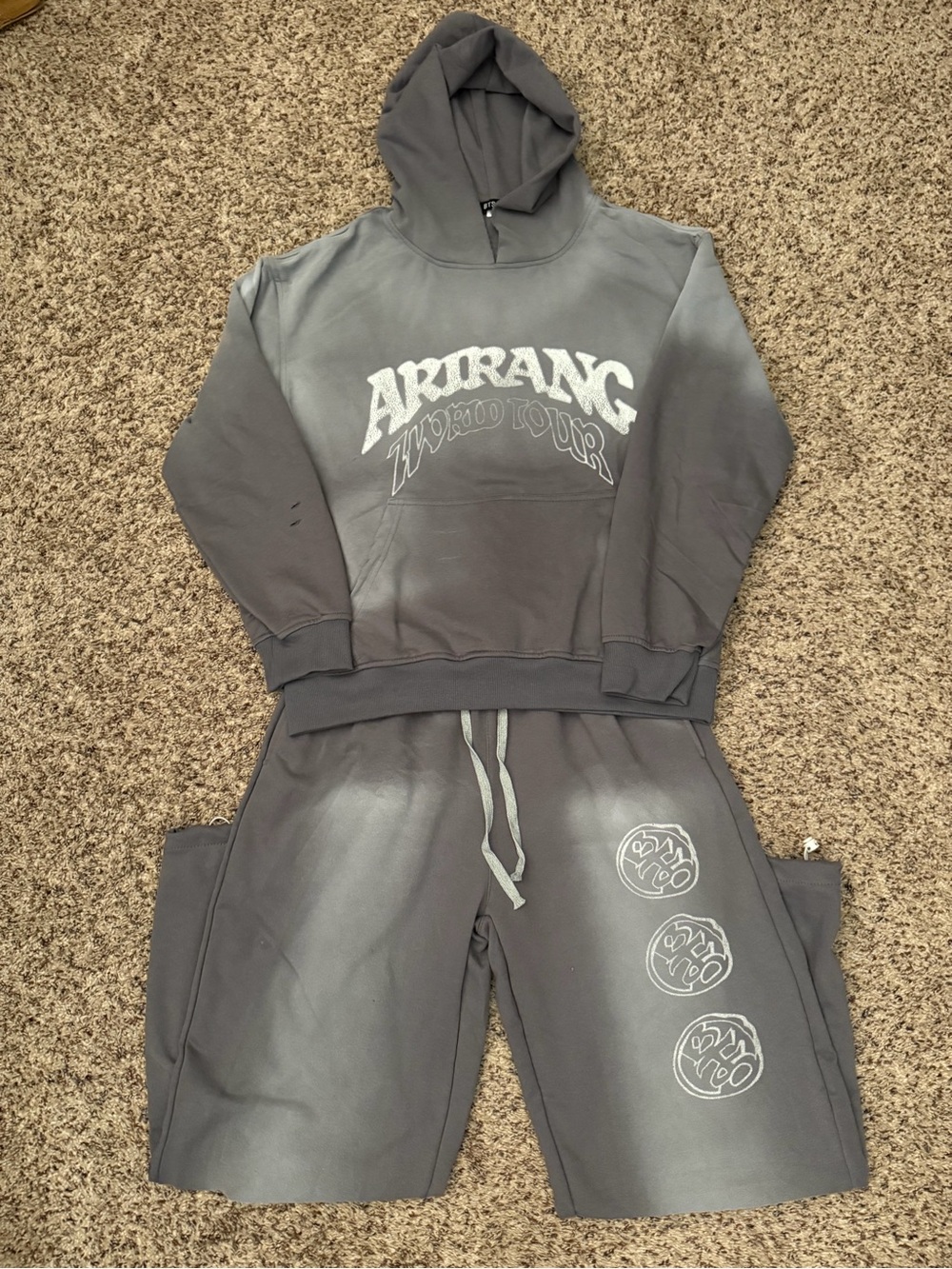 BTS ARIRANG Gray Hoodie & Sweatpants Set